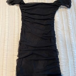 PRINCESS POLLY BLACK SCRUNCH DRESS